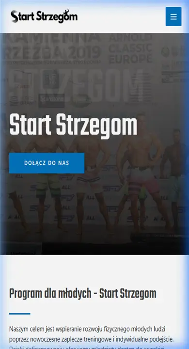 Widok mobilny strony Start Strzegom